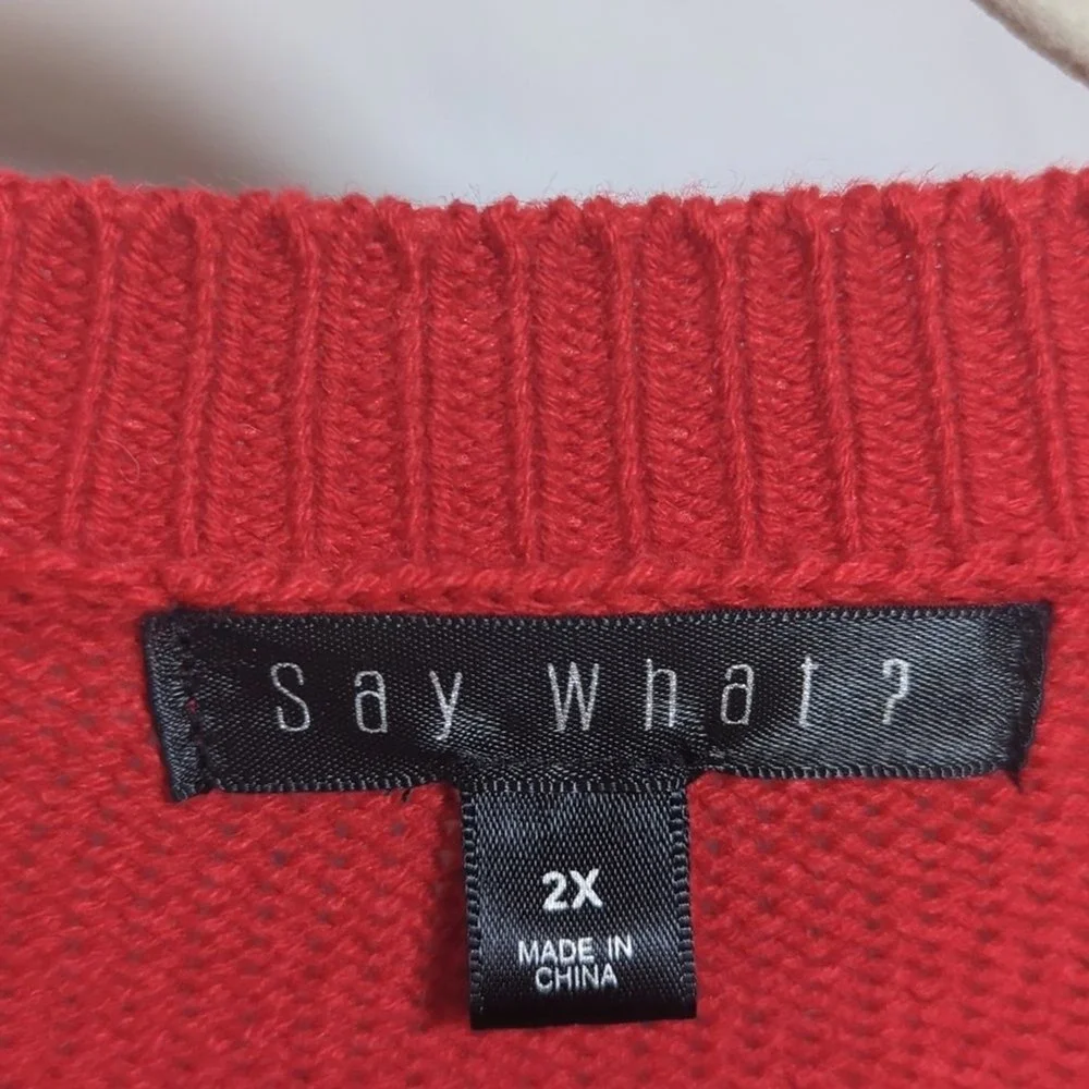 Red Sweater Atlanta and White‎ Oversized Romantic Slouchy Women's Sweater 2X